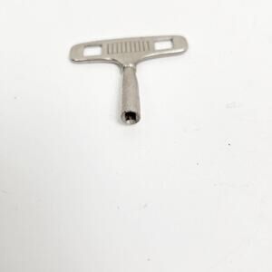 Vintage Clock Winding T-handle  Key Square Hole  Chrome Plated